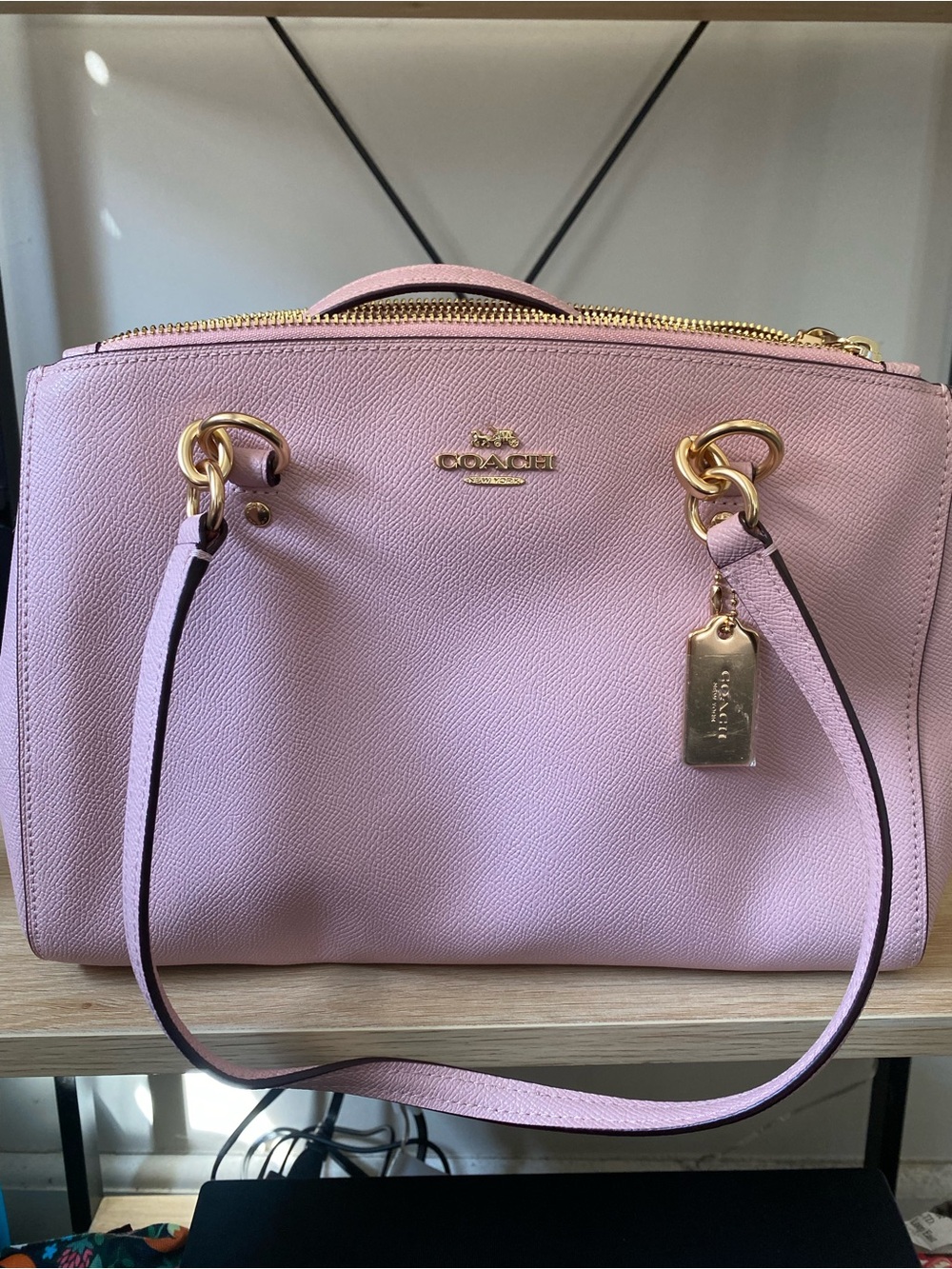 Coach Etta Carryall Blossom Pink Leather Bag with Gold Hardware BRAND NEW